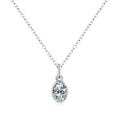 925 Sterling Silver 1Ct Oval Bezel Pendant Necklace 110300019