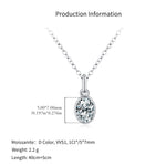 925 Sterling Silver 1Ct Oval Bezel Pendant Necklace 110300019