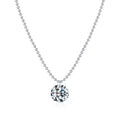 925 Sterling Silver 2ct Round Moissanite Bead Chain Necklace 110300020
