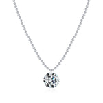 925 Sterling Silver 2ct Round Moissanite Bead Chain Necklace 110300020