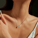 925 Sterling Silver 2ct Round Moissanite Bead Chain Necklace 110300020