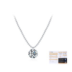 925 Sterling Silver 2ct Round Moissanite Bead Chain Necklace 110300020