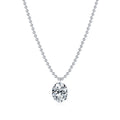 925 Sterling Silver Moissanite Solitaire Ball Bead Chain Necklace 110300021