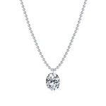 925 Sterling Silver Moissanite Solitaire Ball Bead Chain Necklace 110300021