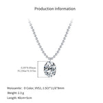 925 Sterling Silver Moissanite Solitaire Ball Bead Chain Necklace 110300021