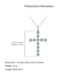 925 Sterling Silver Moissanite Bezel-Set Cross Pendant Necklace 110300022