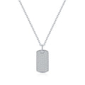 925 Sterling Silver Full Pavé Moissanite Dog Tag Pendant Necklace 110300024