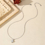 925 Sterling Silver 1ct Heart Moissanite Halo Pendant Necklace 110300026