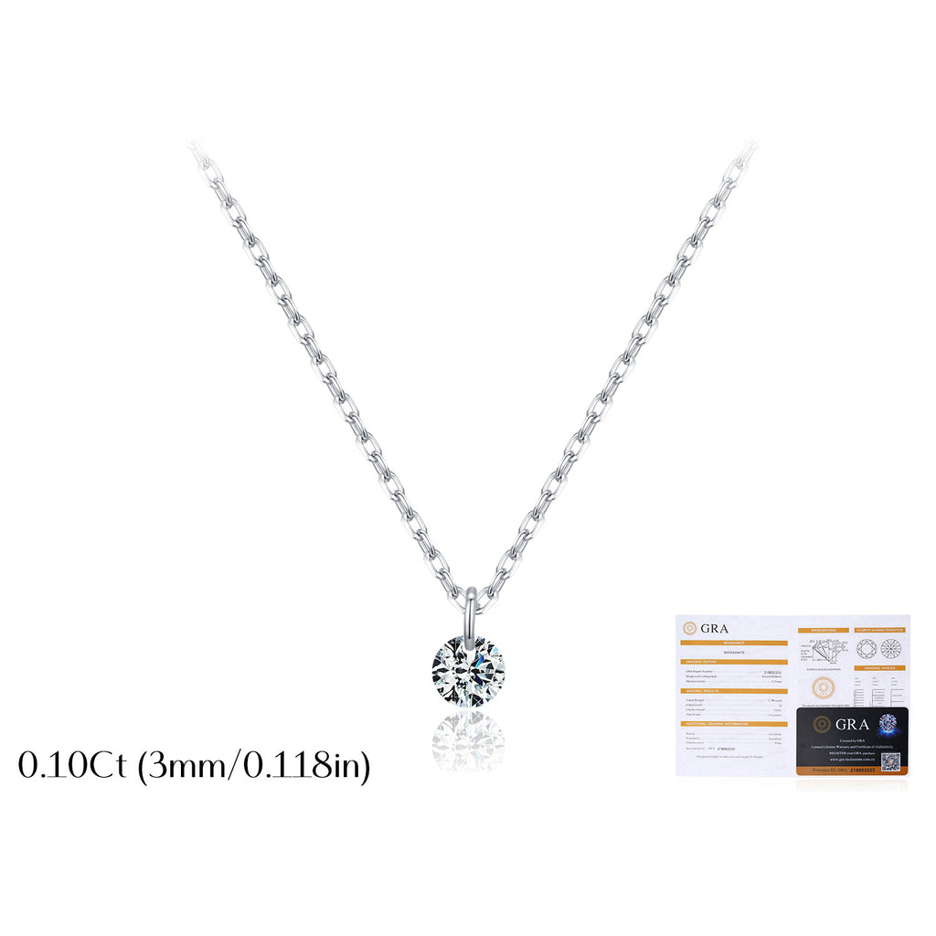 925 Sterling Silver Moissanite Solitaire Pendant Necklace 110300034