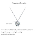 925 Sterling Silver Moissanite Solitaire Pendant Necklace 110300034