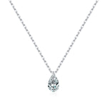 925 Sterling Silver 0.3ct Moissanite Pear Cut Pendant Necklace 110300035