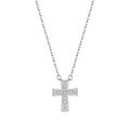925 Sterling Silver Pave Moissanite Cross Pendant Necklace