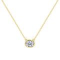 925 Sterling Silver Eight-Prong Zircon Moissanite Pendant Necklace 110300041