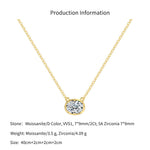 925 Sterling Silver Eight-Prong Zircon Moissanite Pendant Necklace 110300041
