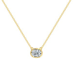 925 Sterling Silver Eight-Prong Zircon Moissanite Pendant Necklace 110300041