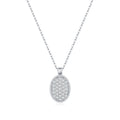 925 Sterling Silver Moissanite Oval Pendant Necklace 110300042
