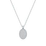925 Sterling Silver Moissanite Oval Pendant Necklace 110300042