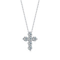 925 Sterling Silver Moissanite Cross Faith Necklace 110300043
