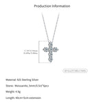 925 Sterling Silver Moissanite Cross Faith Necklace 110300043