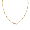 925 Sterling Silver 0.5ct Moissanite Beaded Chain Necklace 110300045