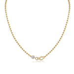 925 Sterling Silver 0.5ct Moissanite Beaded Chain Necklace 110300045
