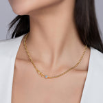 925 Sterling Silver 0.5ct Moissanite Beaded Chain Necklace 110300045
