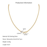 925 Sterling Silver 0.5ct Moissanite Beaded Chain Necklace 110300045
