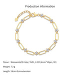925 Sterling Silver Moissanite Paperclip Chain Bracelet 110400016