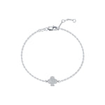 925 Sterling Silver Moissanite Pave Club Suit Bracelet