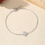 925 Sterling Silver Moissanite Pave Club Suit Bracelet
