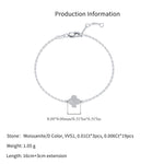 925 Sterling Silver Moissanite Pave Club Suit Bracelet