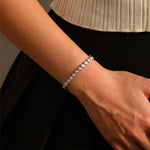 925 Sterling Silver Bezel Set Moissanite Bubble Tennis Bracelet 110400019