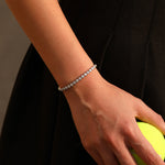 925 Sterling Silver Bezel Set Moissanite Bubble Tennis Bracelet 110400019