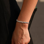 925 Sterling Silver Bezel Set Moissanite Bubble Tennis Bracelet 110400019