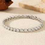 925 Sterling Silver Bezel Set Moissanite Bubble Tennis Bracelet 110400019
