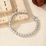 925 Sterling Silver Bezel Set Moissanite Bubble Tennis Bracelet 110400019