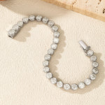 925 Sterling Silver Bezel Set Moissanite Bubble Tennis Bracelet 110400019