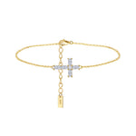 925 Sterling Silver Moissanite Cross Bracelet 110400020