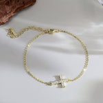 925 Sterling Silver Moissanite Cross Bracelet 110400020