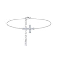 925 Sterling Silver Moissanite Cross Bracelet 110400020