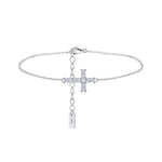 925 Sterling Silver Moissanite Cross Bracelet 110400020