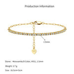 925 Sterling Silver 1.5mm Moissanite Adjustable Tennis Bracelet 110400022