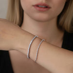 925 Sterling Silver 3mm Moissanite Adjustable Tennis Bracelet 110400024