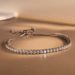 925 Sterling Silver 3mm Moissanite Adjustable Tennis Bracelet 110400024