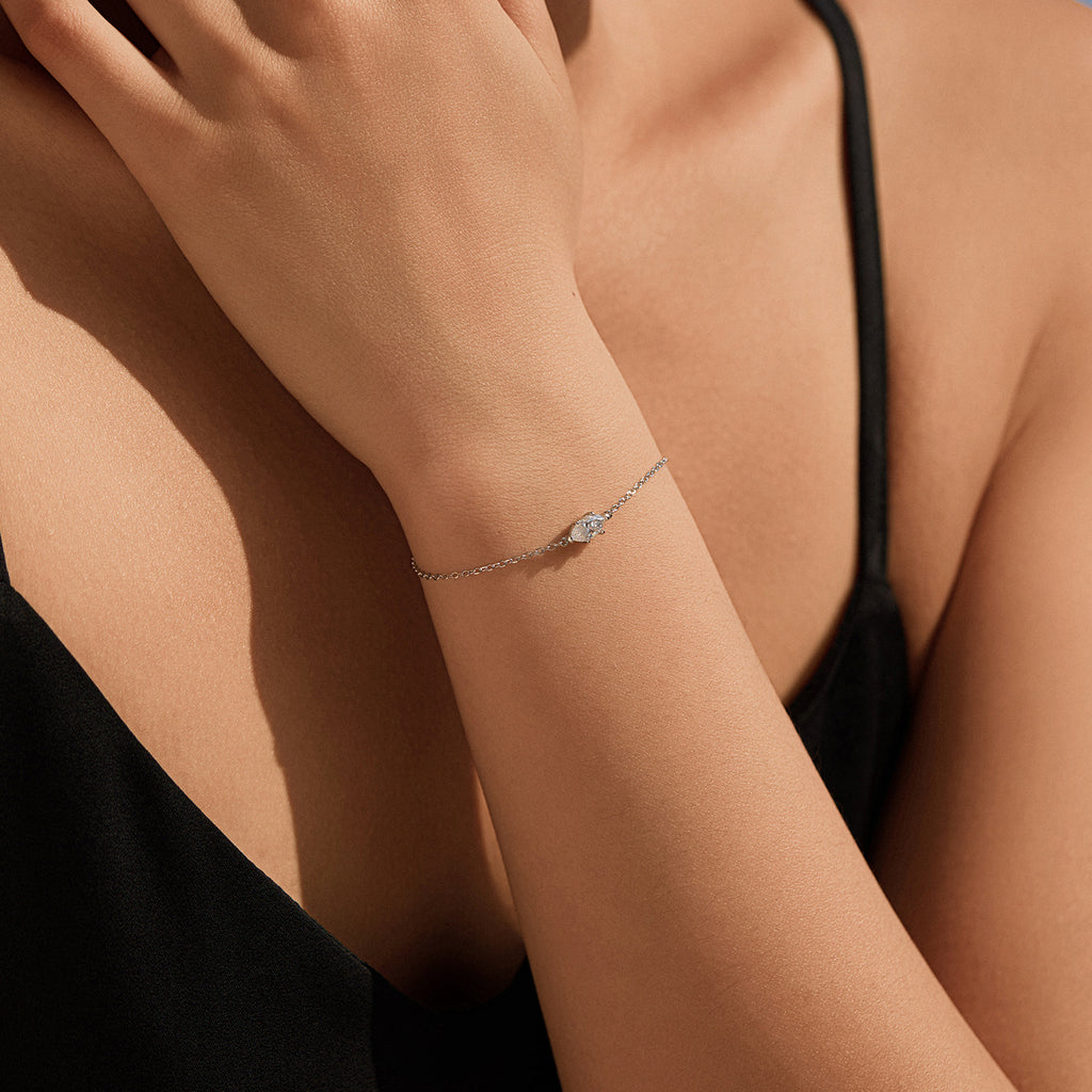 925 Sterling Silver 0.5ct Marquise Moissanite Bracelet 110400025