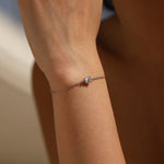 925 Sterling Silver Pear Cut Moissanite Bracelet 110400026