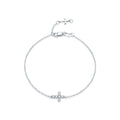 925 Sterling Silver Moissanite Double Cross Bracelet 110400027