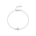 925 Sterling Silver Moissanite Double Cross Bracelet 110400027