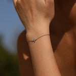 925 Sterling Silver Moissanite Double Cross Bracelet 110400027