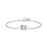 925 Sterling Silver Emerald Cut 1ct Moissanite Bracelet 110400028